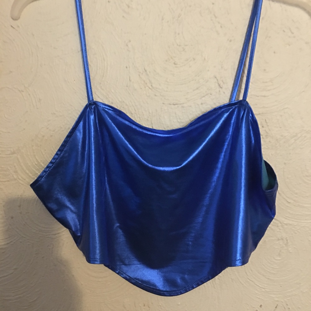NWOT! Shiny Faux Leather Crop Bustiers